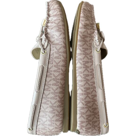 Michael Kors Sutton Moc Loafers Fawn Pink Logo Size 10 New - Picture 8 of 9